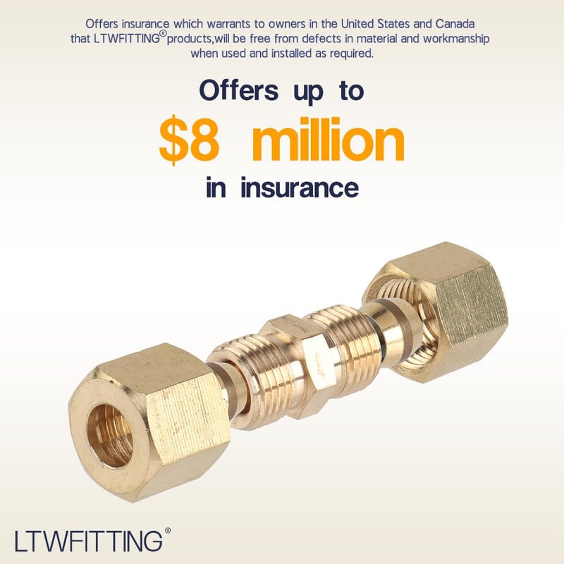 LTWFITTING 1/4-Inch OD Compression Union,Brass Compression Fitting(Pack of 30) - Image 4